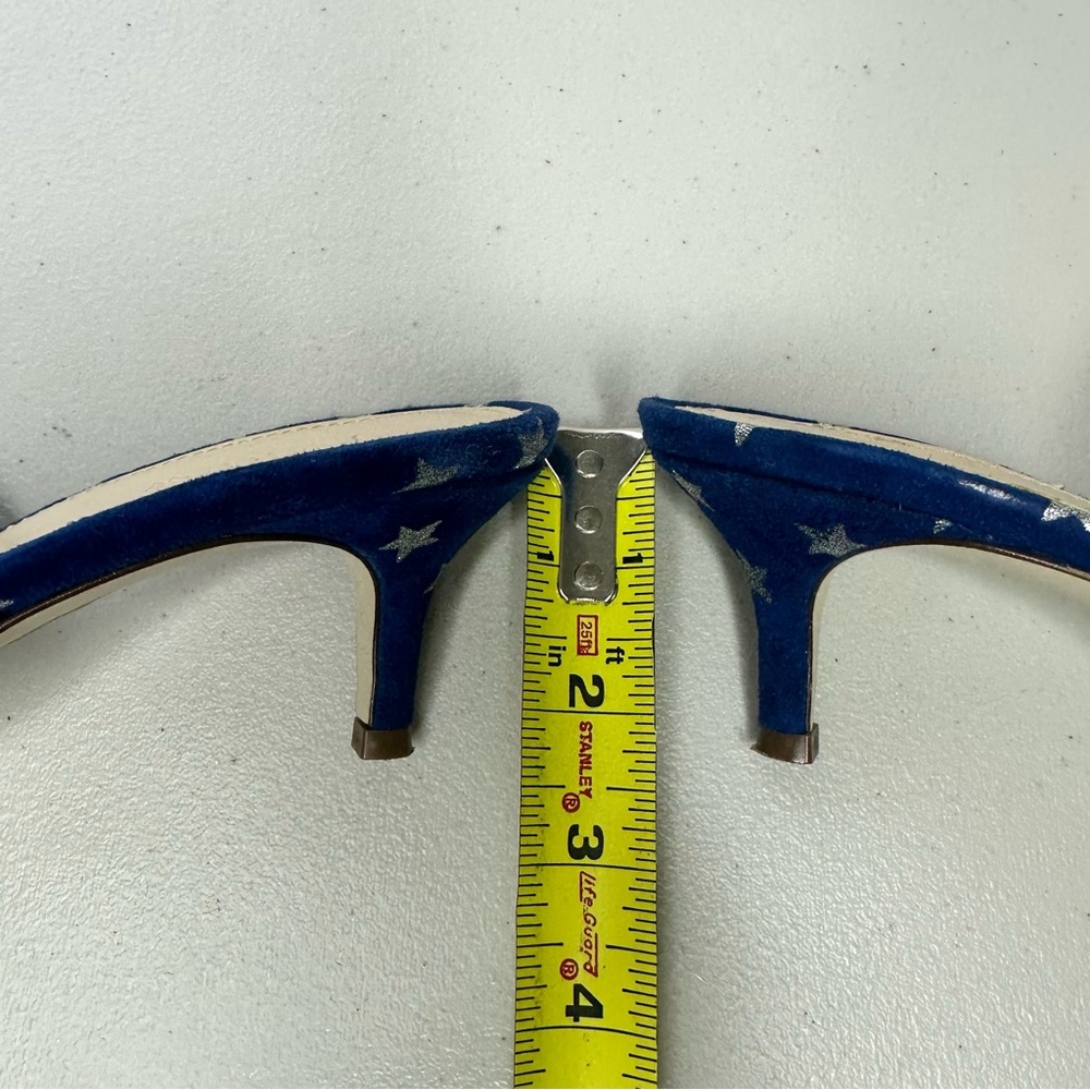 J. CREW Sophia Blue Suede Silver Star Accent Low Heel Mules Women’s Size 8.5 - Picture 8 of 8
